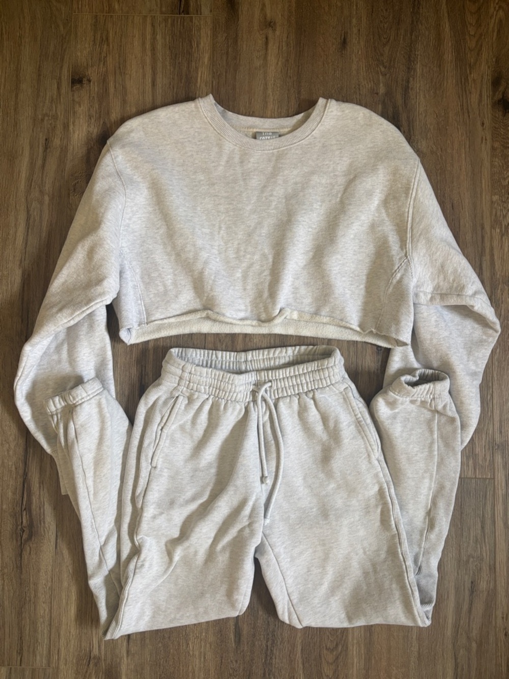 Aritzia/TNA Cozy Fleece Cropped Sweatshirt and Jogger Sweatset